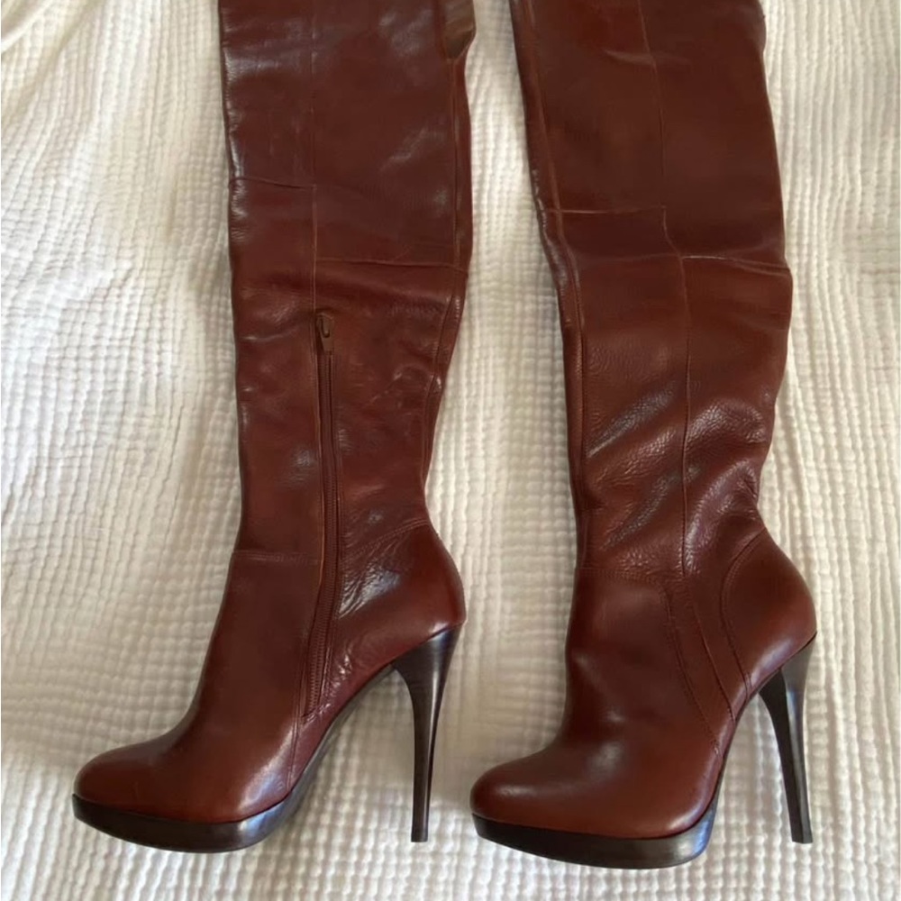 Beautiful Aldo Rich Brown Cognac Over the Knee Boots Made in Brazil